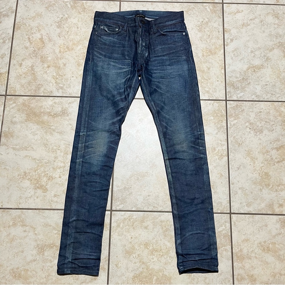 John Elliott Mens Size 29 Jeans Button Fly Denim Made In Japan Distressed Blue